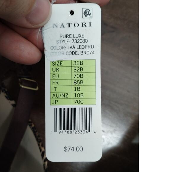 Natori NWT Size 32B Pure Luxe Custom Coverage Contour T Shirt Bra Leopard 732080 - Picture 8 of 8